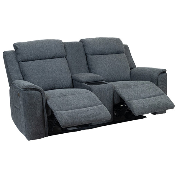 Adelong 2 Seater Fabric Electric Recliner Sofa - Charcoal