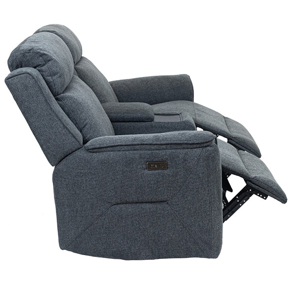 Adelong 2 Seater Fabric Electric Recliner Sofa - Charcoal