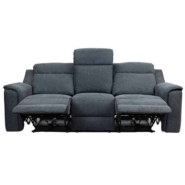 Adelong 3 Seater Fabric Electric Recliner Sofa - Charcoal