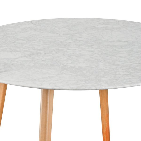 Aron 120cm Round Marble Dining Table - Natural Base