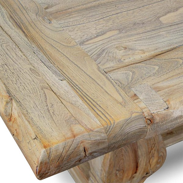 Artica Elm Wood 2.4m Dining Table - Rustic Natural