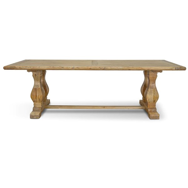 Artica Elm Wood 2.4m Dining Table - Rustic Natural