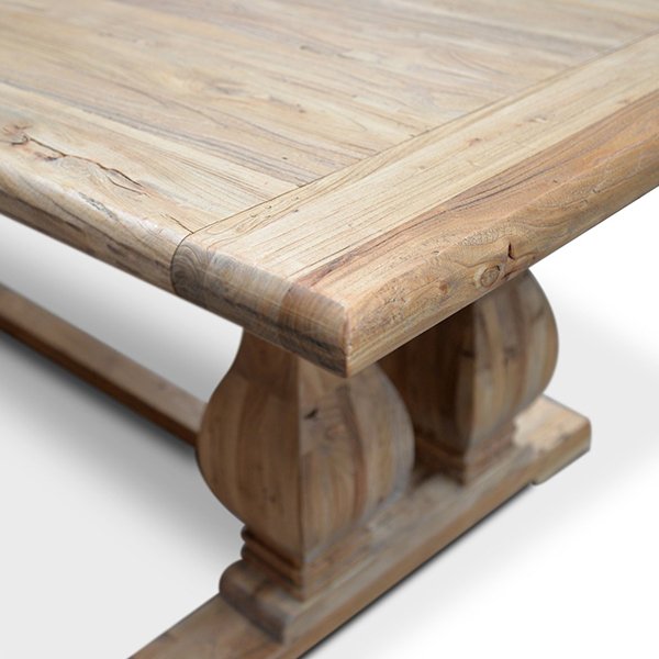 Artica Elm Wood 3m Dining Table - Rustic Natural
