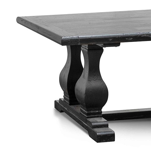 Artica Elm Wood Dining Table 2.4m - Full Black