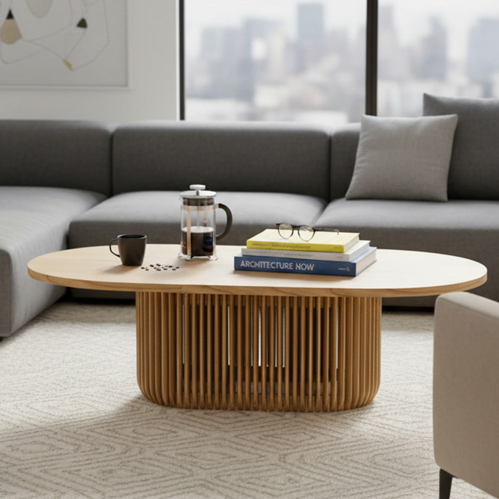 Arvena 1.3m Oval Coffee Table - Natural