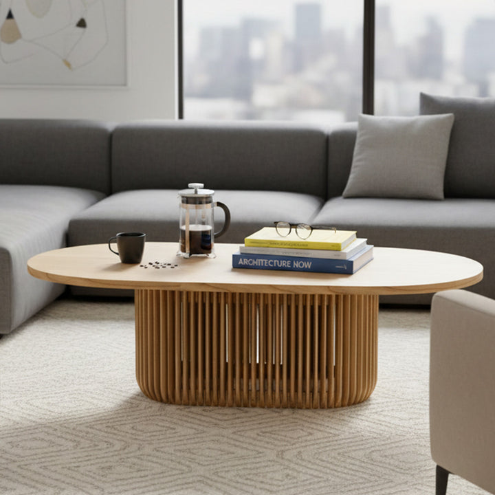 Arvena 1.3m Oval Coffee Table - Natural