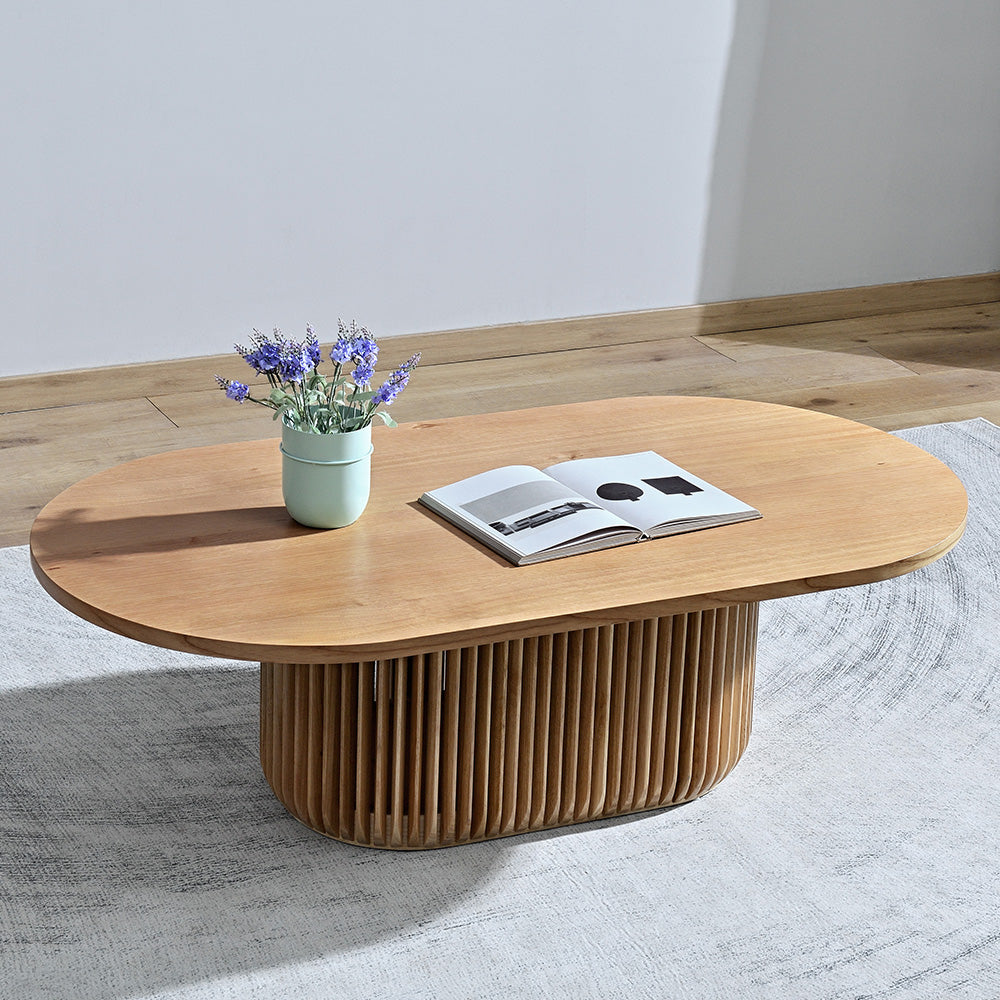 Arvena 1.3m Oval Coffee Table - Natural