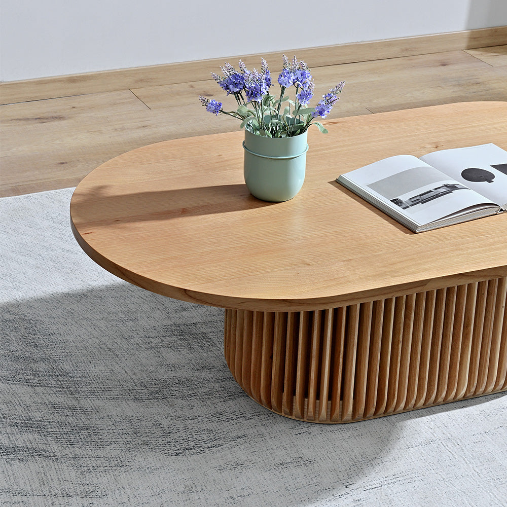 Arvena 1.3m Oval Coffee Table - Natural