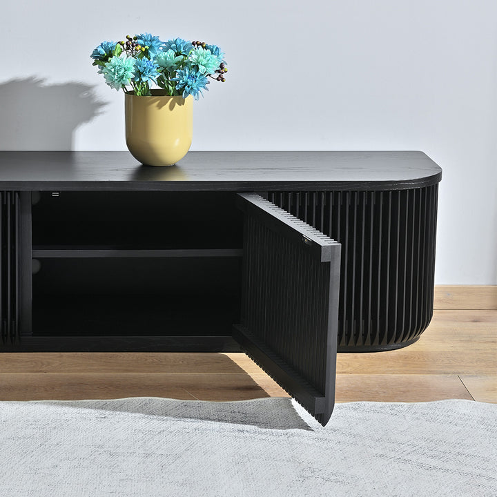 Arvena 2.15m TV Entertainment Unit - Black Stain