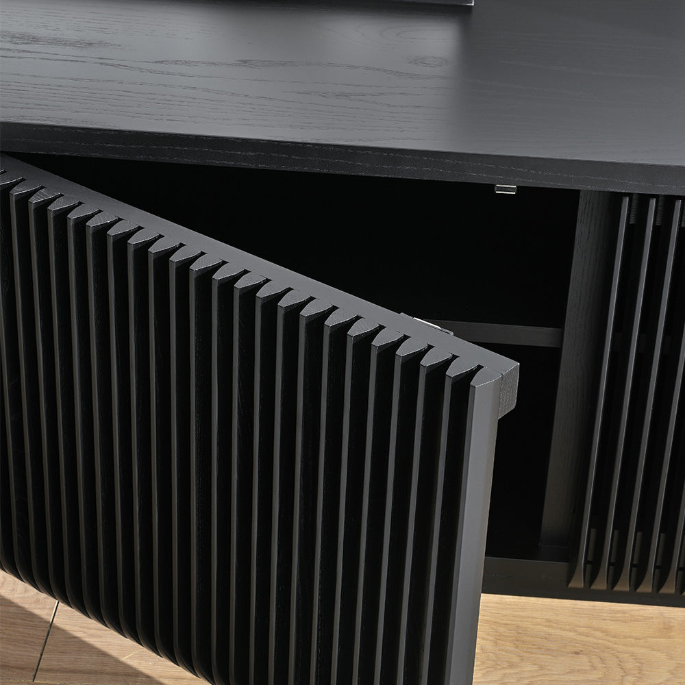 Arvena 2.15m TV Entertainment Unit - Black Stain