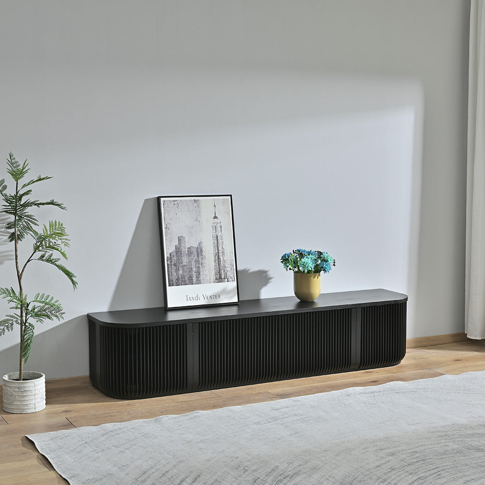 Arvena 2.15m TV Entertainment Unit - Black Stain