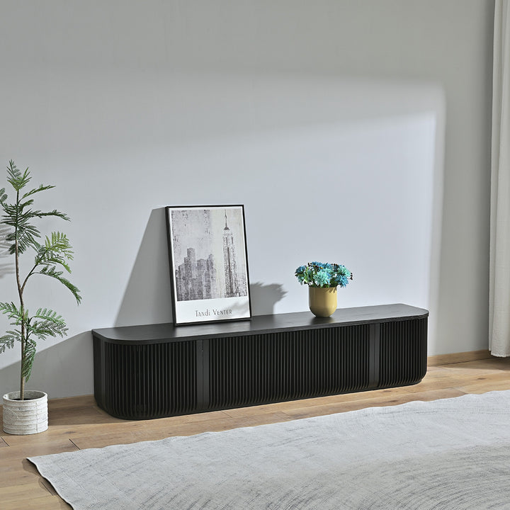 Arvena 2.15m TV Entertainment Unit - Black Stain