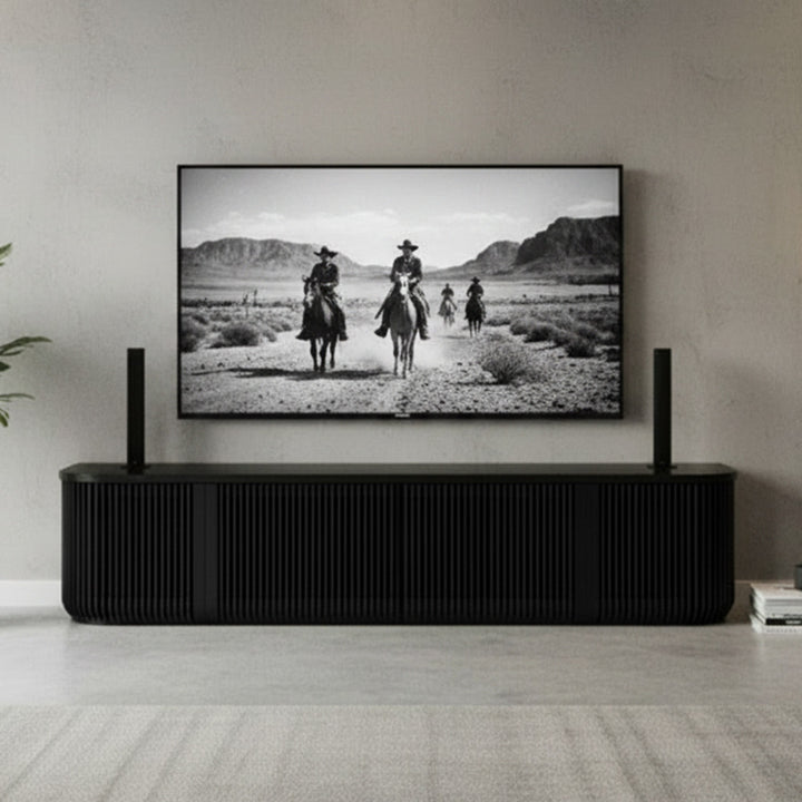Arvena 2.15m TV Entertainment Unit - Black Stain