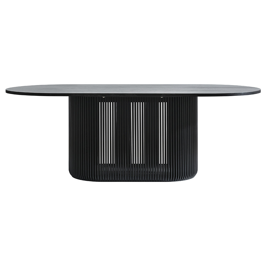 Arvena 2.2m Oval Dining Table - Black Stain