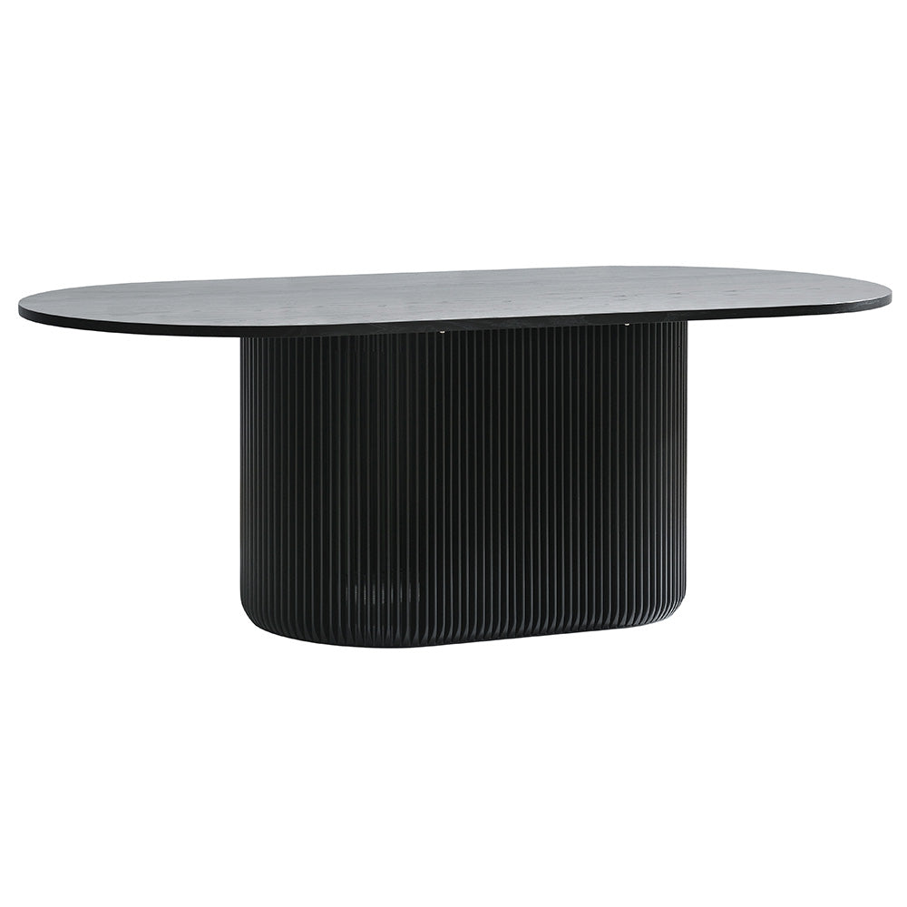 Arvena 2.2m Oval Dining Table - Black Stain