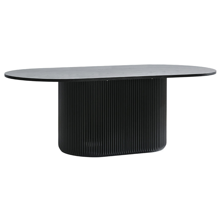 Arvena 2.2m Oval Dining Table - Black Stain