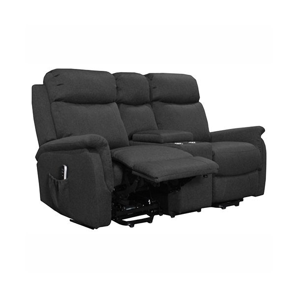 Ascot Dual Motor Fabric Lift Chair Loveseat with Center Console - Manisa Thunder