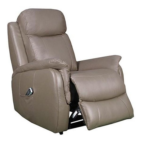 Ascot Leather Dual Motor Electric Recliner Lift Chair - Taupe
