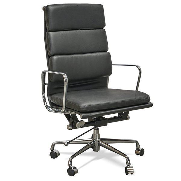 Ashton High Back Office Chair - Black Leather