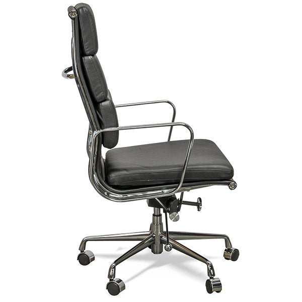 Ashton High Back Office Chair - Black Leather