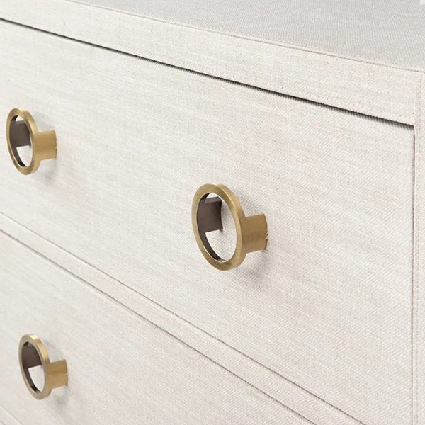 Astley 6 Drawer Upholstered Chest - Natural