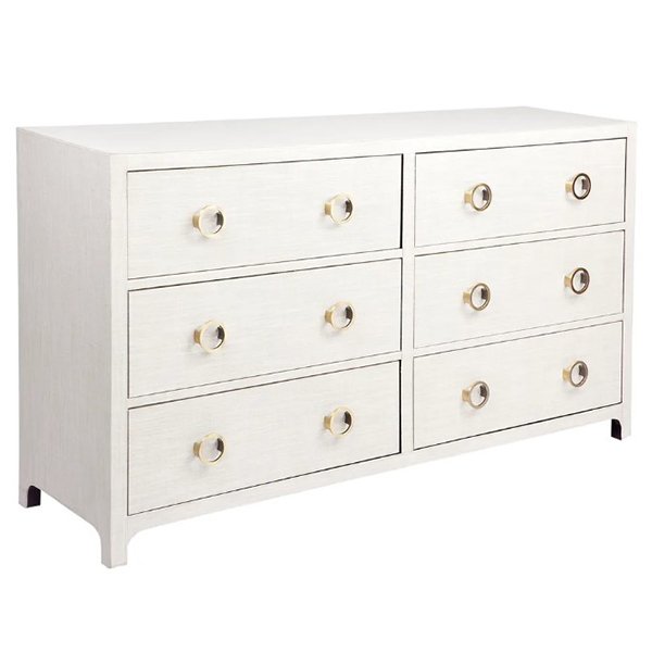 Astley 6 Drawer Upholstered Chest - Natural