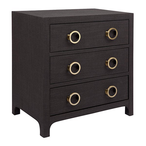 Astley Upholstered Bedside Table - Charcoal