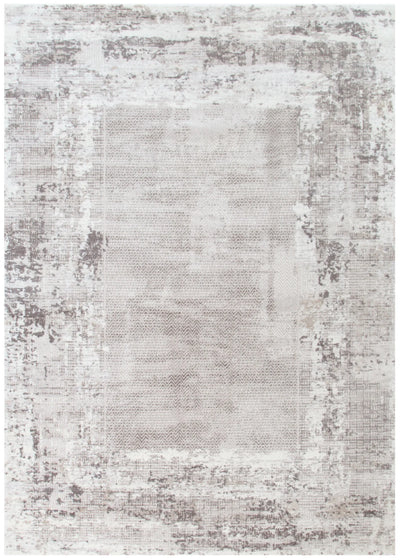 Atina Distressed Border Beige Grey Rug