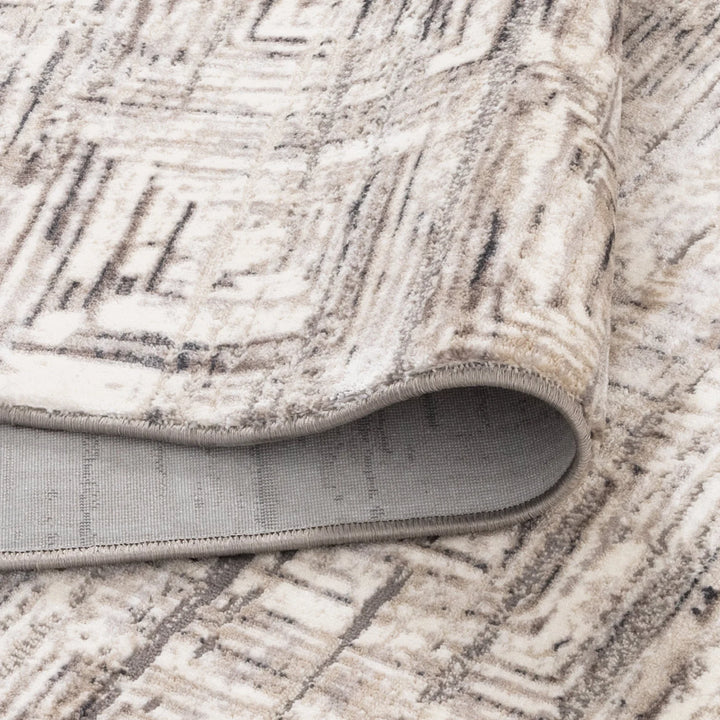Atina Distressed Geo Squares Grey Rug