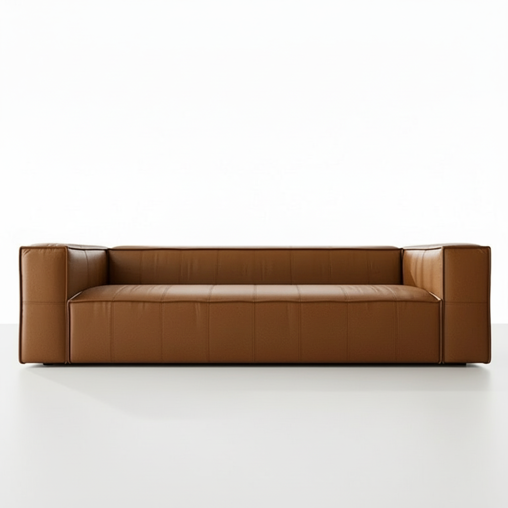 Atlas Leather Sofa - Tan Eco Leather