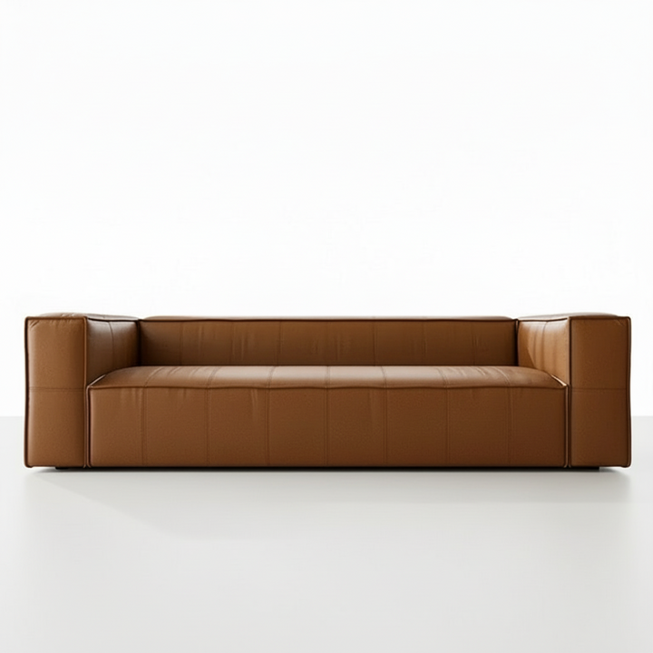 Atlas Leather Sofa - Tan Eco Leather