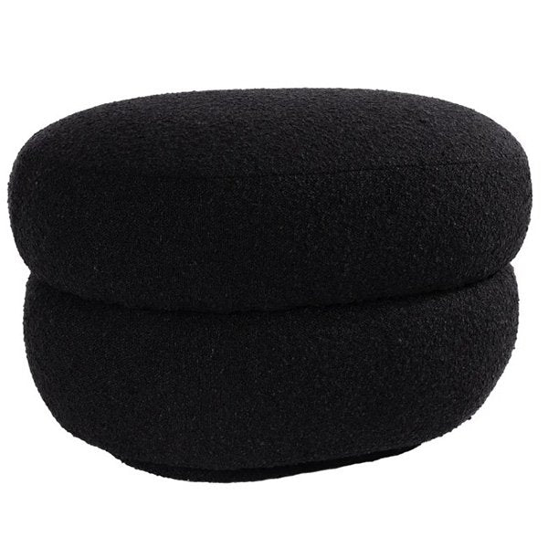 Aurora Foot Stool - Black Boucle