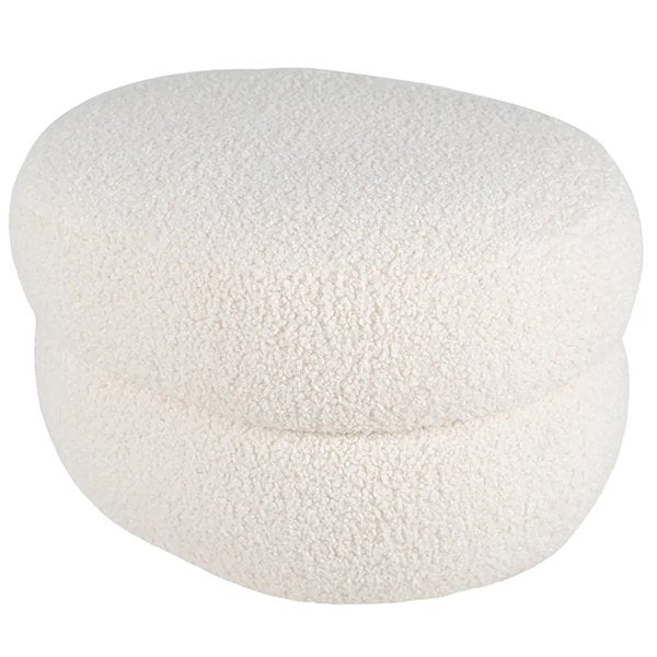 Aurora Foot Stool - Off White Shearling