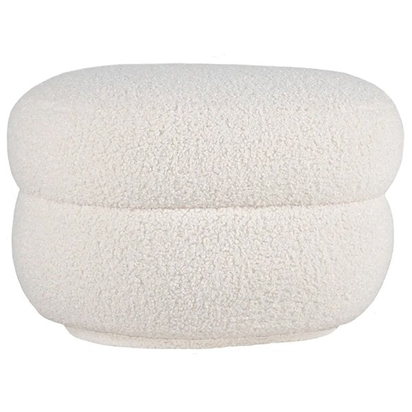 Aurora Foot Stool - Off White Shearling