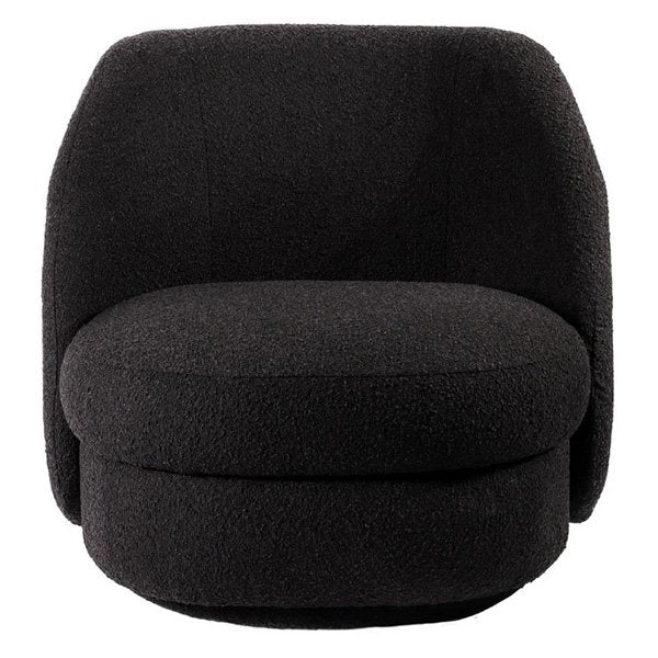 Aurora Swivel Chair - Black Boucle