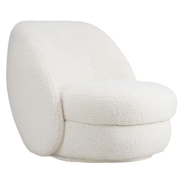 Aurora Swivel Chair - Off White Shearling