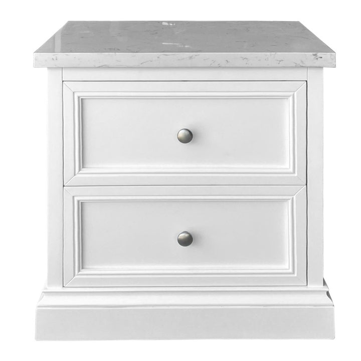 Austin 2-Drawer White Bedside Table