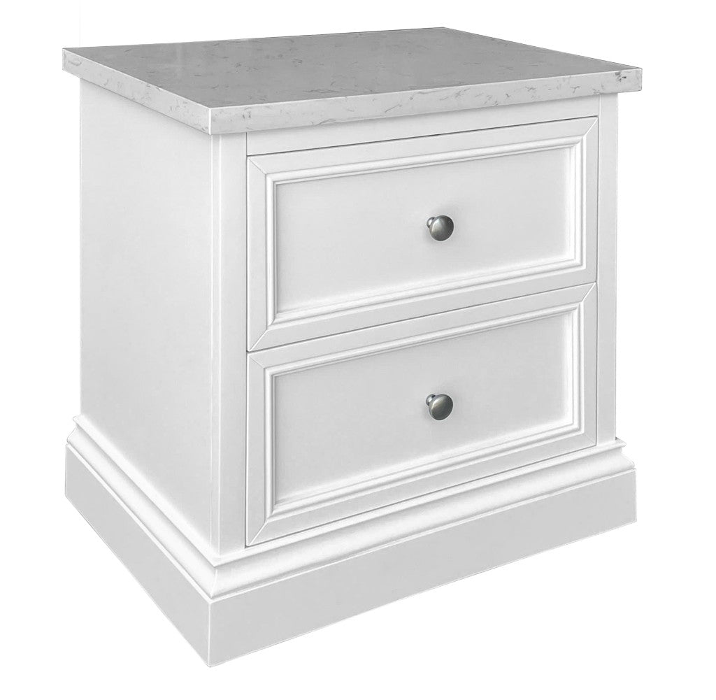 Austin 2-Drawer White Bedside Table