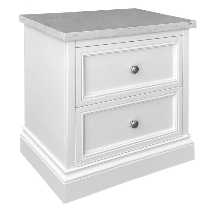 Austin 2-Drawer White Bedside Table