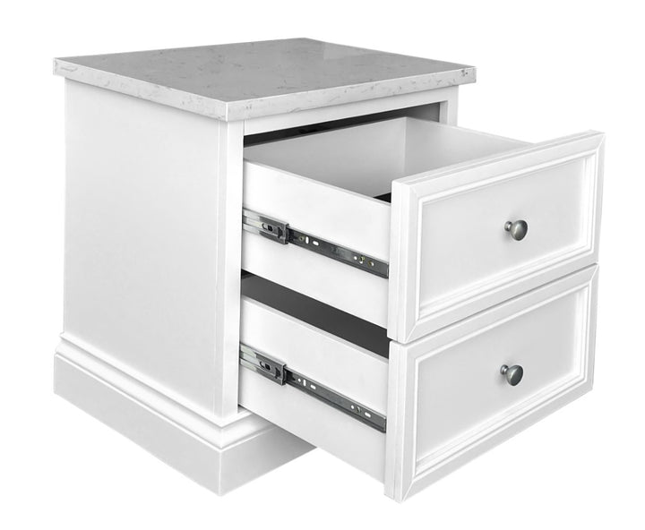 Austin 2-Drawer White Bedside Table