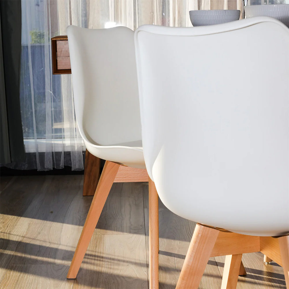 Avery Dining Chair - White + Natural