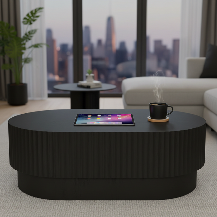 Avery Oval Coffee Table - Black