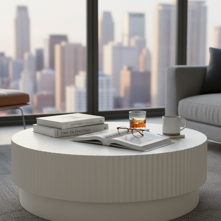 Avery Round Coffee Table - Ivory