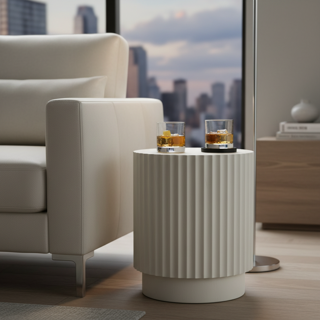 Avery Side Table - Ivory