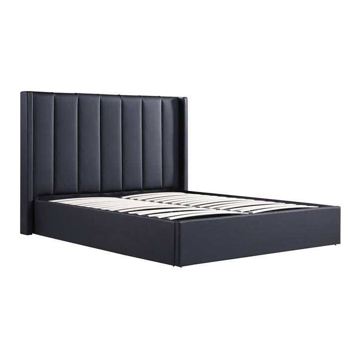 Axton Faux Leather Gas Lift Queen Bed