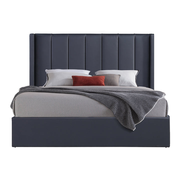 Axton Faux Leather Gas Lift Queen Bed