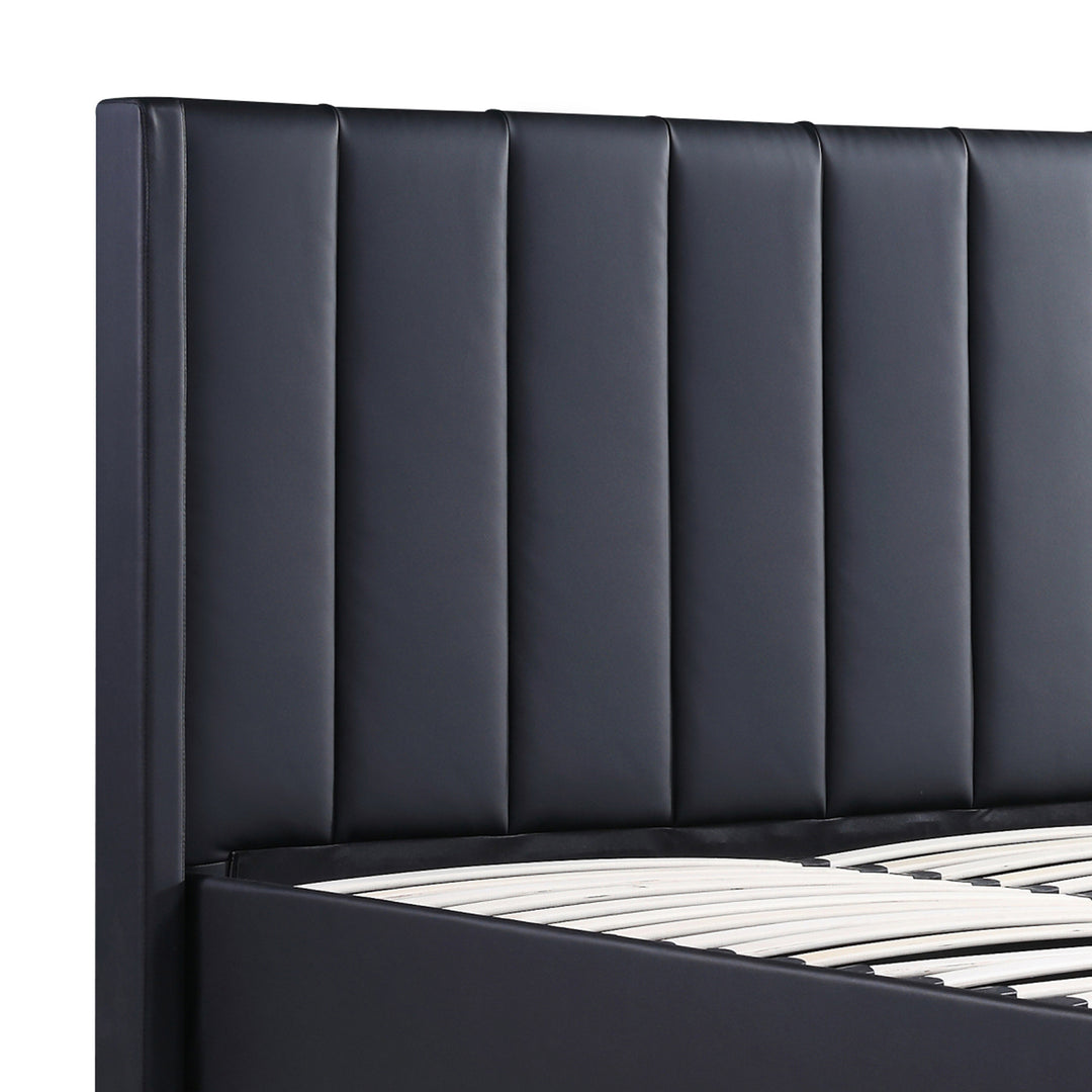 Axton Faux Leather Gas Lift Queen Bed