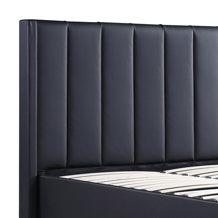 Axton Faux Leather Gas Lift Queen Bed