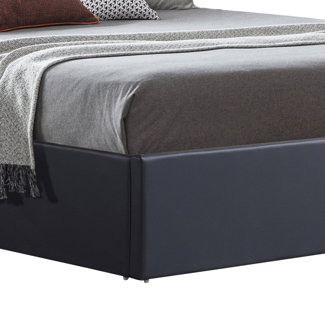 Axton Faux Leather Gas Lift Queen Bed