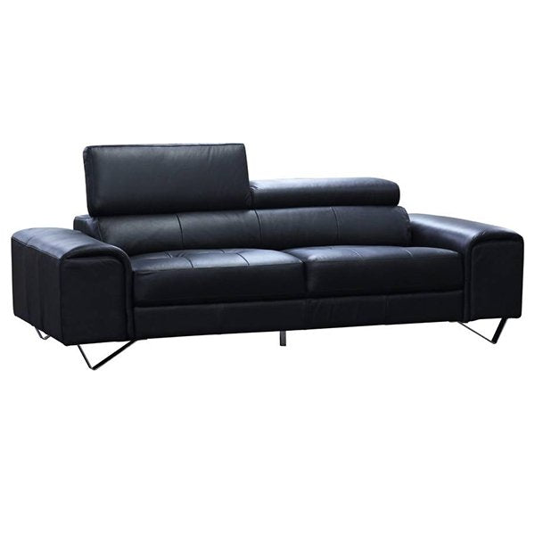 Majorca 3 Seater Leather Sofa - Black